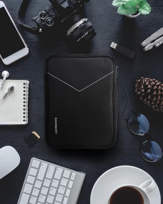 Thumbnail 6 de bagsmart Extra Large Double Layer Portable Travel Cable Organiser Bag (Black, lightweight)