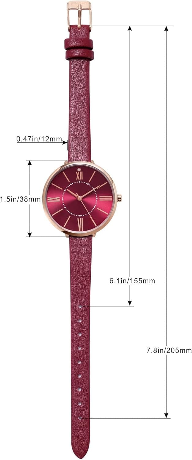 Detalle 2 de KIMOMT montre bracelet femme en cuir à quartz, étanche (modèle mode)