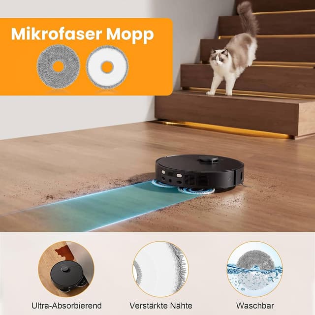 Detalle de 20-teiliges Zubehör-Set für Dreame L10s Ultra Gen 3, L50 Ultra AE, X40/L40 Ultra & Mova P50 Pro Ultra Saugroboter – inkl. Hauptbürste, Staubbeutel, Filter, Wischmopp