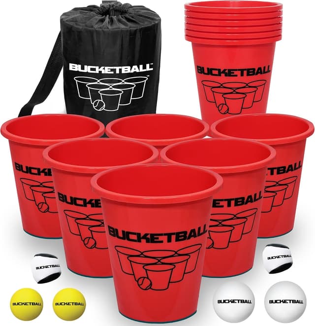 Detalle de BucketBall Original Giant Yard Pong Edition Combo Pack (Ultimate outdoor & tailgate game)