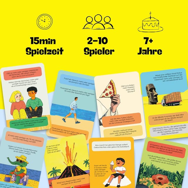 Thumbnail 5 de Mehr oder Weniger Schätzspiel – 150 Fragen 🎲