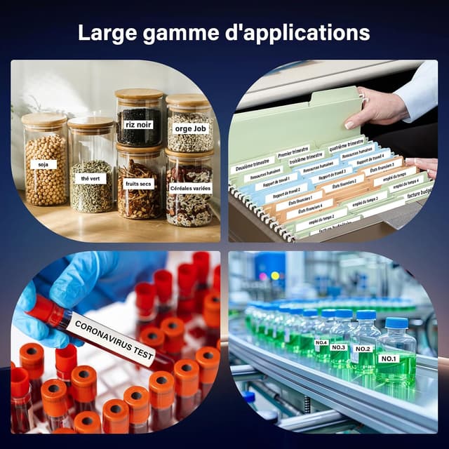 Detalle de Ruban TZe-231 12 mm compatible PRINTORBIT pour Brother P-touch (TZe231/TZ 231/TZC231) — noir sur blanc