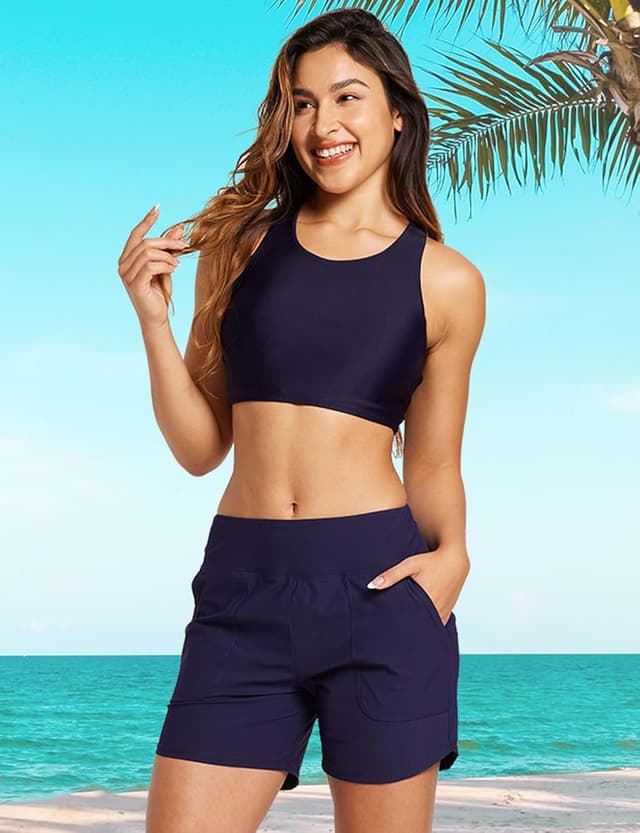 Detalle de baleaf High Waisted Swim Shorts 4 in