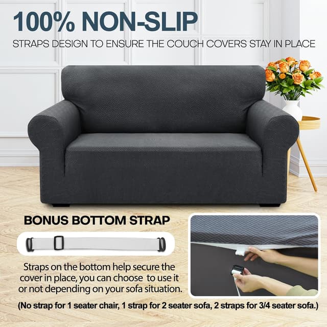 Detalle de Ystyle Copridivano 1 posto con braccioli elasticizzato antigraffio grigio