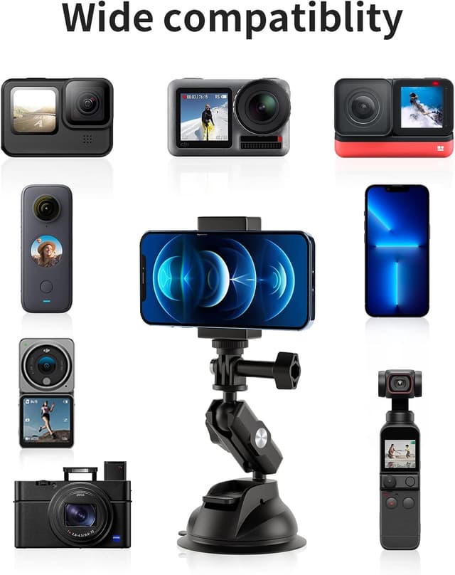 Detalle 2 de TELESIN car mount suction 93 mm 360°