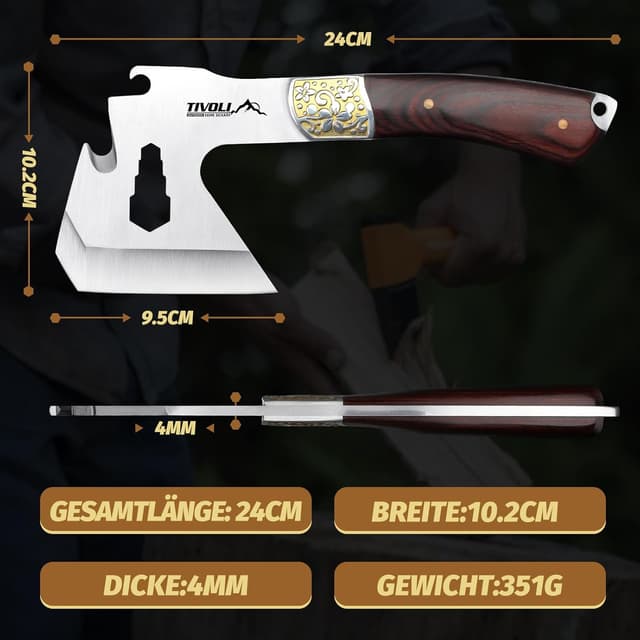 Thumbnail 2 de TIVOLI Hacha de Camping 4 en 1 24 cm