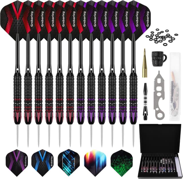 Detalle de Grebarley Steeldarts mit Metallspitze, 12 Stück