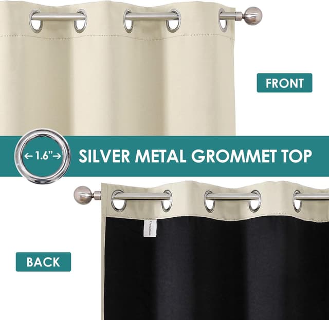 Detalle de ChrisDowa 84-inch Blackout Curtains 2-Pack 🪟