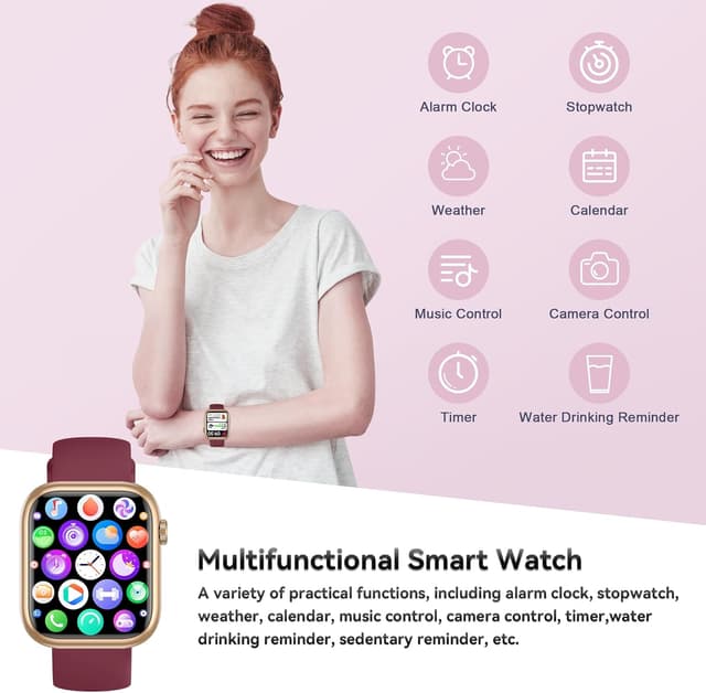 Detalle de Smart Watch for Men & Women (Answer/Make Call) 1.83" Fitness Watch with Heart Rate, SpO2 & Blood Pressure