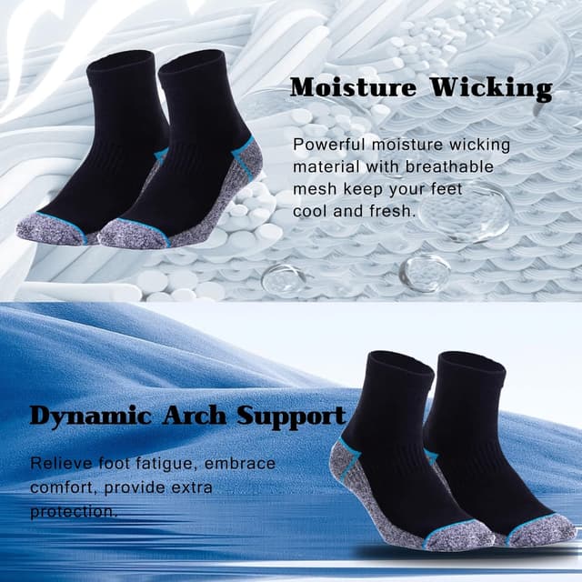 Detalle 2 de Kodal copper infused quarter socks (5 pairs) for moisture wicking and odour control