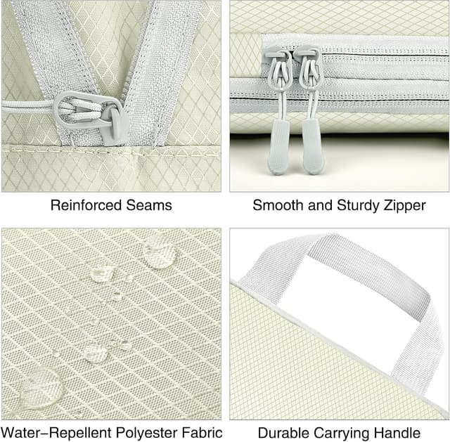 Detalle de Compression Packing Cubes (Beige) – 5 Pack waterproof suitcase & backpack organiser set