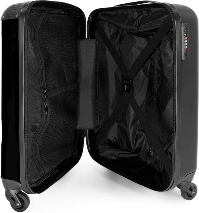 Detalle 2 de Valigia Bambini NoBoringSuitcases.com con trolley e stampa “born to game” (55x40x20 cm) – Joystick - Nero
