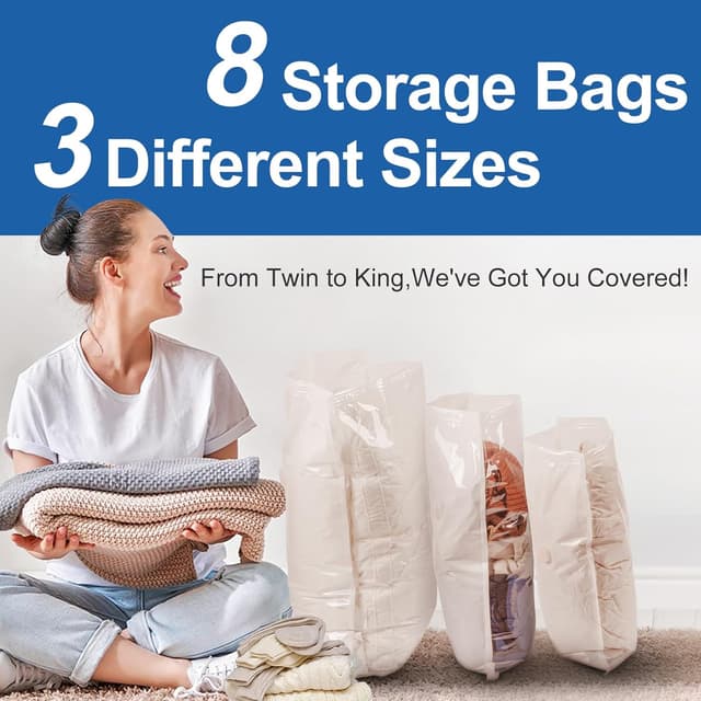 Detalle 2 de Vacbird Bolsa Vacio Ropa 8 unidades