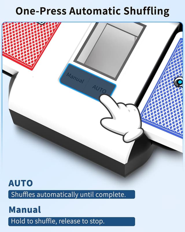Detalle 2 de ADZERD Automatic Card Shuffler 1-2 Decks 🃏