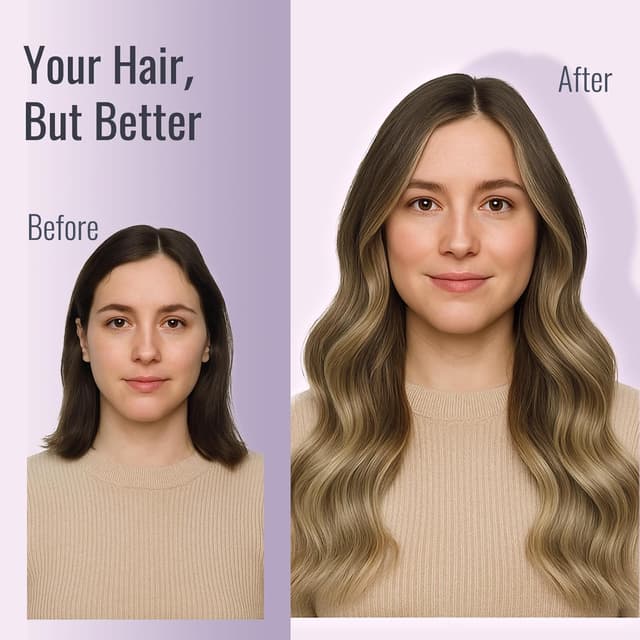 Thumbnail 5 de Fshine Extensiones Adhesivas de Pelo Natural, 14", Marrón a Rubio