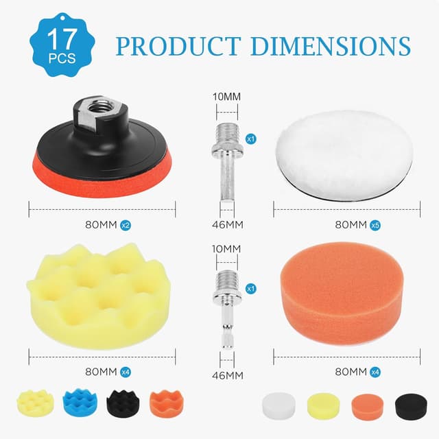 Thumbnail 1 de Cozary Esponja Pulir 80mm, kit 17 piezas 🧽