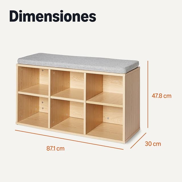 Detalle 2 de Amazon Basics Banco para guardar zapatos 87 x 30 x 48 cm
