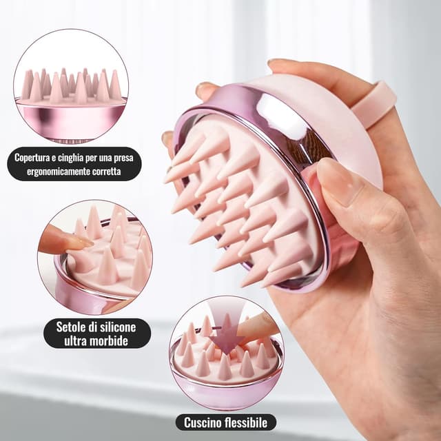 Thumbnail 3 de SHINLEA Massaggiatore cuoio capelluto spazzola in silicone rosa
