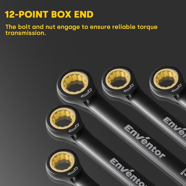 Detalle de Enventor 14PCS Ratchet Spanner Set (Metric) 6–19mm with Carry Case