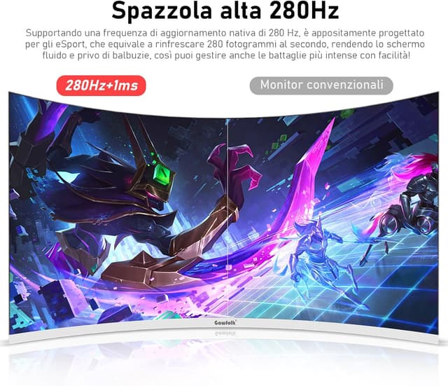 Detalle de Monitor gaming Gawfolk 27” curvo 280Hz