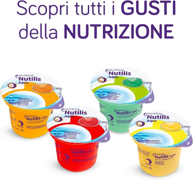 Detalle 2 de Nutilis Aqua Gel Granatina, acqua gelificata pronta all’uso per gestione dietetica della disfagia (12 x 125 g)