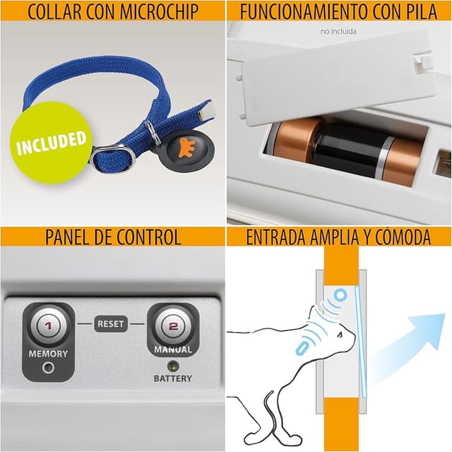 Detalle de Ferplast Swing Microchip tamaño mediano, 4 vías para gatos 🐱