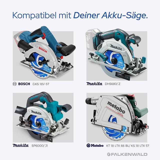 Thumbnail 3 de FALKENWALD Akku Sägeblatt 165x20 Holz