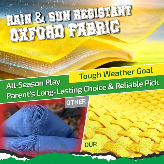 Detalle de Happy Jump Portable Pop Up Football Goals (Optional Target Sheet) – Weatherproof training nets for garden & outdoor use, multiple sizes