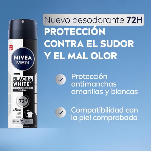 Thumbnail 1 de NIVEA MEN Black & White Invisible Spray 💪 Pack 6 (6x100ml)