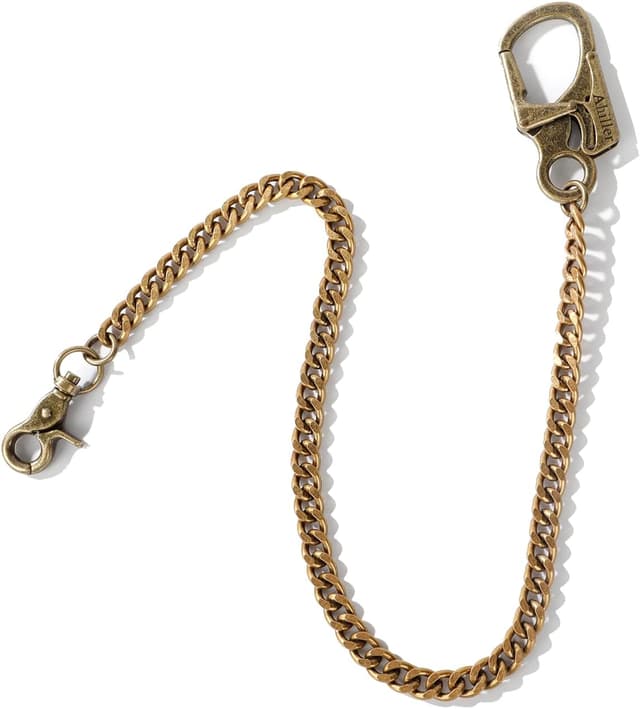 Detalle de Chaîne de portefeuille homme Ahiller avec mousqueton en alliage et chaîne en acier inoxydable (gris acier)