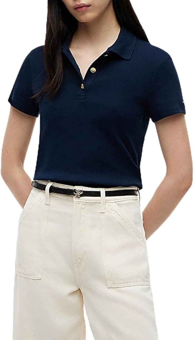 Thumbnail 6 de Tommy Hilfiger donna polo slim elasticizzata con bottoni gold