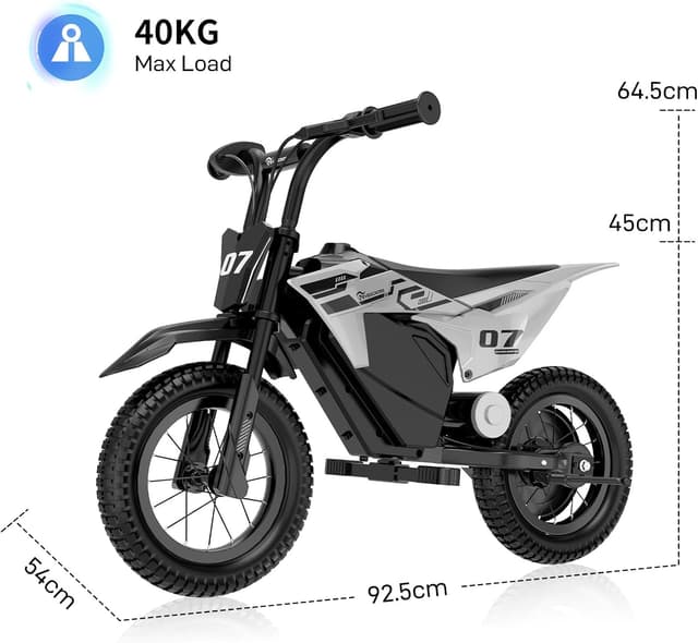 Detalle de EVERCROSS EV13M moto électrique enfant 150 W, 8/16 km/h, frein à disque et autonomie jusqu’à 12 km