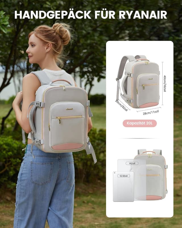 Thumbnail 4 de LOVEVOOK Handgepäck Rucksack 40x30x20
