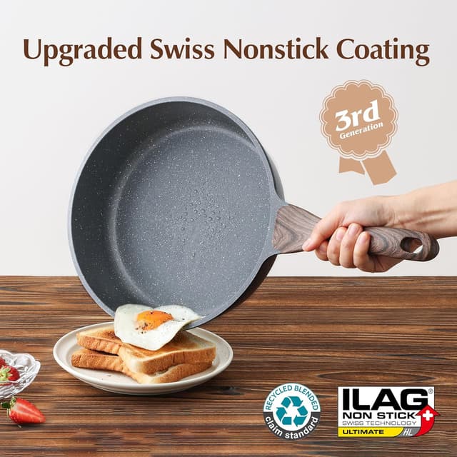 Detalle 2 de SENSARTE Nonstick Skillet 26 cm Deep Frying Pan (4 L) with Lid – Induction Compatible