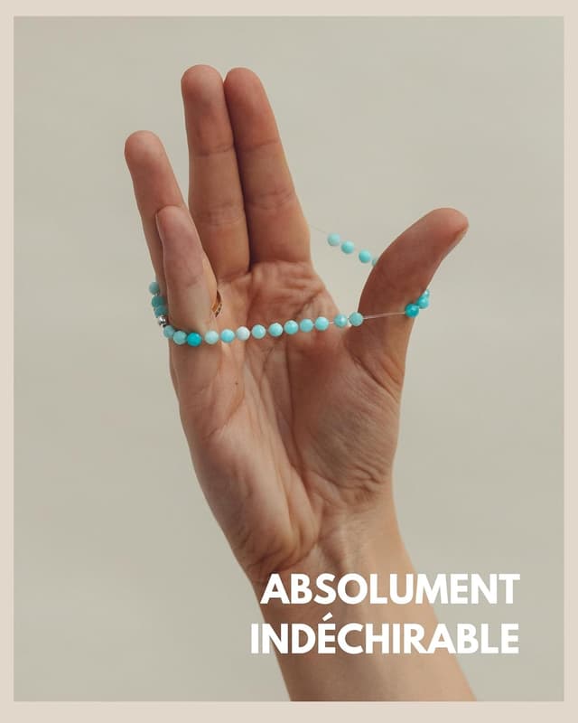 Detalle de GD GOOD.designs EST. 2015 Bracelet de perles en pierres naturelles et perle argent 925 (4 mm)