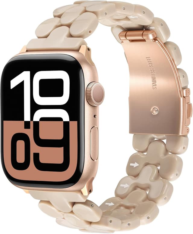 Detalle de V-MORO Cute Resin Band for Apple Watch (SE-Oatmeal) — 38mm, 40mm, 41mm, 42mm
