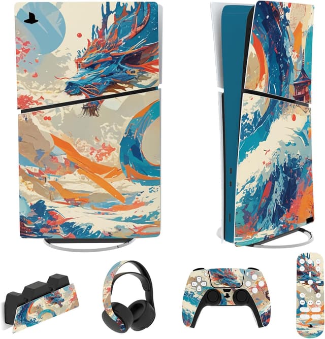 Detalle de PS5 Slim vinyl skin set