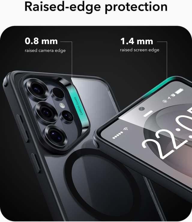 Detalle 2 de ESR Classic Hybrid MagSafe Case for Samsung Galaxy S26 Ultra (Clear Black) with military-grade drop protection