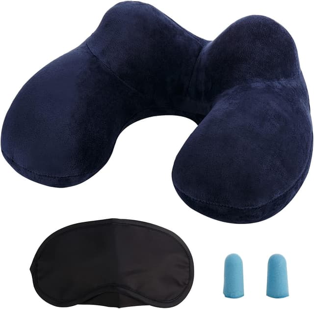 Thumbnail 6 de MOCOCITO 2-Set Reisekissen mit waschbarem Kissenbezug, ergonomisches Nackenkissen (Blau+Grau)