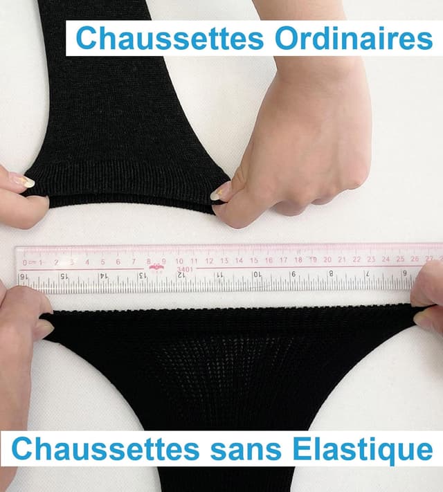 Detalle 2 de ZFSOCK Chaussettes diabétiques sans élastique, sans couture et à semelle rembourrée (4 paires, mi-mollet)