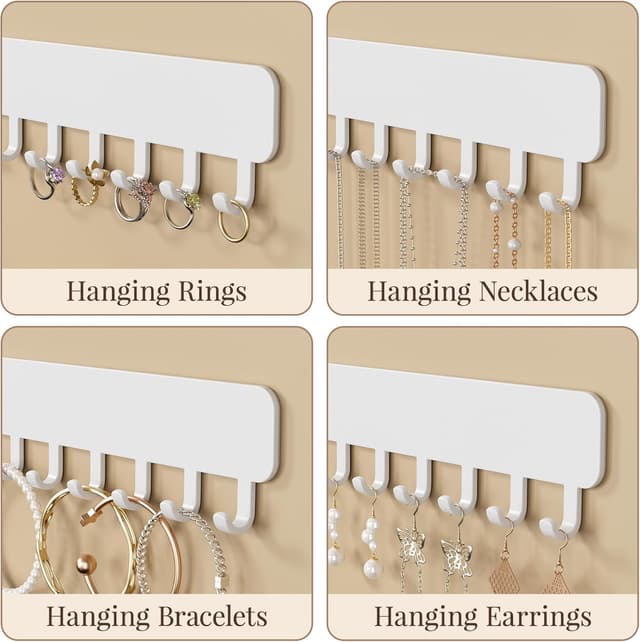 Thumbnail 2 de Josmimic Organizzatore gioielli parete 2 pz bianco