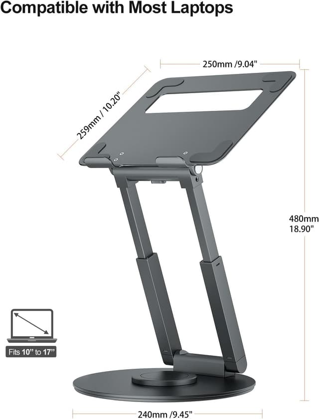 Detalle 2 de tounee Telescopic Laptop Stand 2.1–21in