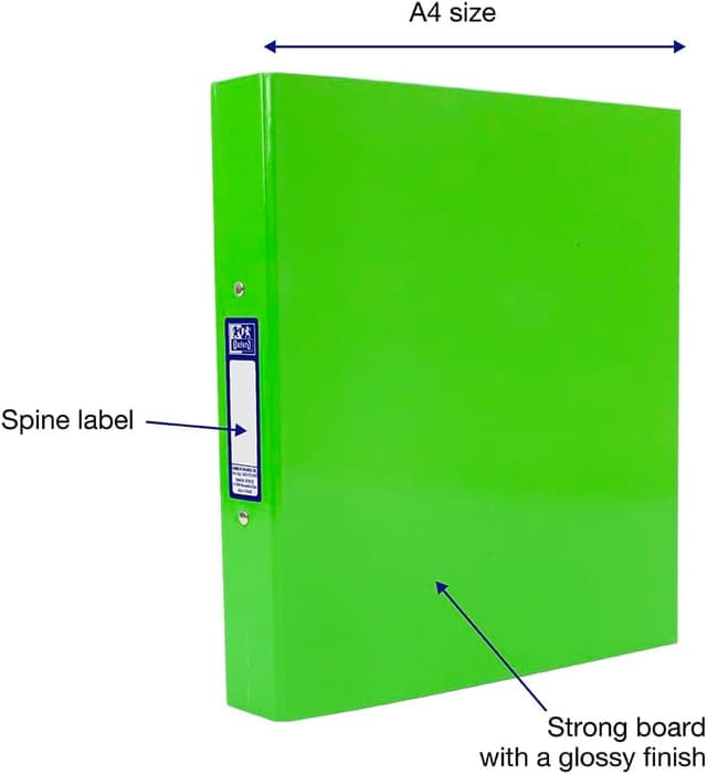 Detalle 2 de Oxford Premium A4 Ring Binder (Light Green) with 25mm Capacity