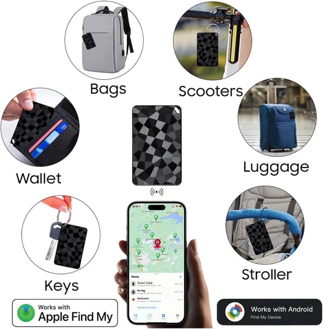 Thumbnail 6 de Reyke Carta di localizzazione sottile compatibile iOS Find My e Google Find Hub (1 Pack)