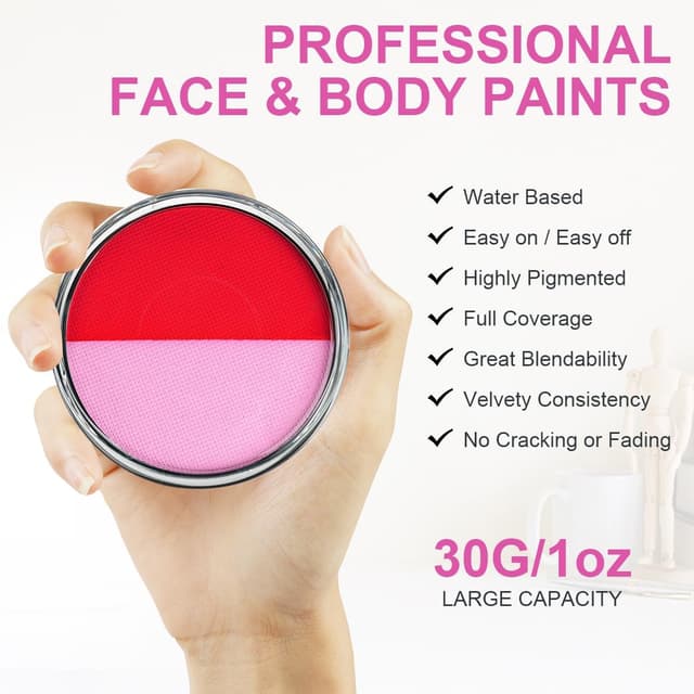 Detalle de LOPHE Body Paint: pittura viso e corpo bambini, 2 colori, base acqua (30 g)