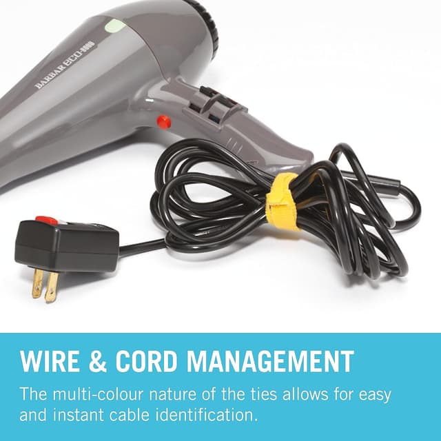 Detalle 2 de VELCRO Brand ONE-WRAP Organiser Hook and Loop Straps (12mm x 20cm) – 60 Pack, Multi-Colour