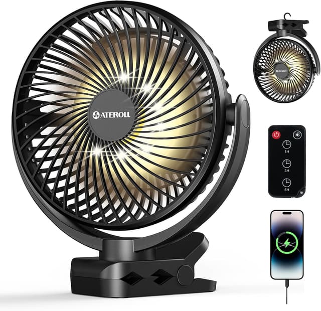 Detalle de Ateroll clip on fan 10000mAh remote