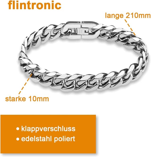 Detalle 2 de flintronic Bracciale Uomo Acciaio Inox 21/22 cm
