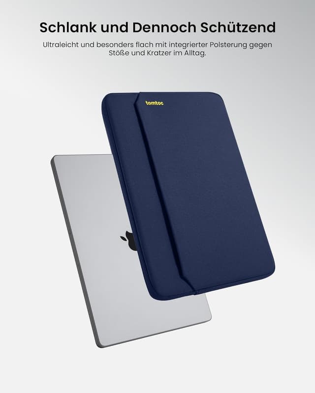Detalle 2 de tomtoc Slim Laptop Tasche Hülle für 14‑Zoll MacBook Pro & Surface 7 – wasserabweisend, schlank