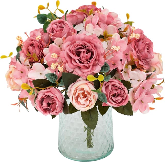 Imagen de Floweroyal 4 Bunches Artificial Peony Flowers en OfertitasTOP